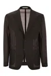 Tagliatore Lightweight Technical Fabric Jacket In Brown