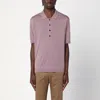 Tagliatore Lilac Silk-blend Polo Shirt Men In Pink