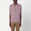Tagliatore Lilac Silk-blend Polo Shirt Men In Pink