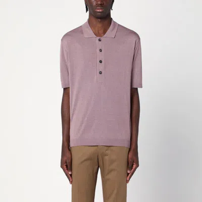 TAGLIATORE TAGLIATORE  LILAC SILK-BLEND POLO SHIRT
