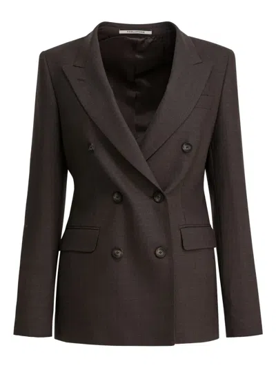 Tagliatore Tailored Jacket With Flap Pockets And Notch Lapel In Brown