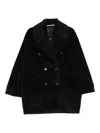 Tagliatore Double-breasted Alpaca And Virgin Wool Coat In Black