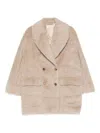 Tagliatore Double-breasted Alpaca-wool Blend Coat With Wide Lapels In Nude