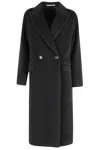 Tagliatore Long Notched Lapel Coat With Flap Pockets In Black