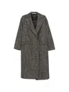 Tagliatore Double-breasted Houndstooth Coat In Brown
