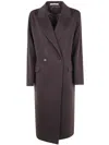 Tagliatore Double-breasted Coat Featuring Flap Pockets In Brown
