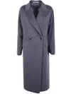 Tagliatore Double Breasted Long Sleeve Coat In Gray