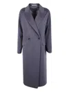 Tagliatore Double Breasted Long Sleeve Coat In Blue