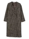 Tagliatore Double-breasted Brown Wool Blend Coat In Brown