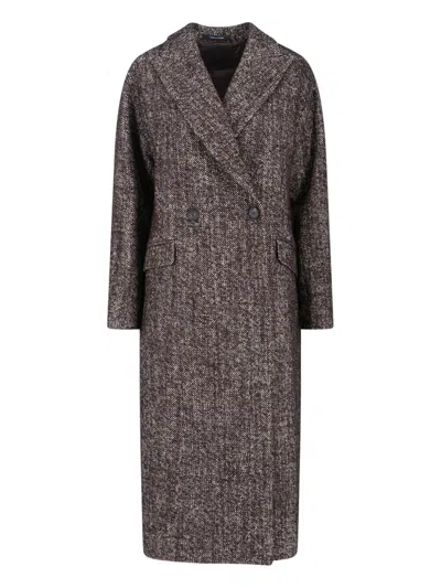 Tagliatore Long Double-breasted Jacket Pockets In Pink