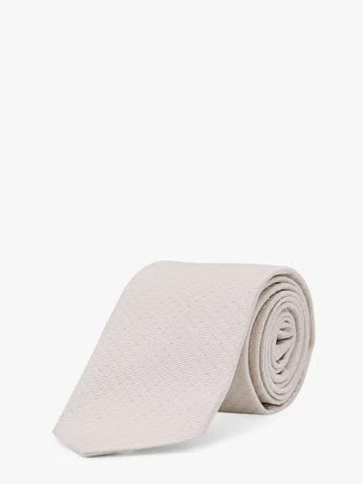 Tagliatore Lined Silk Tie In White