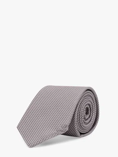 Tagliatore Lined Silk Tie In Gray
