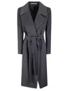 Tagliatore Lined Virgin Wool And Cashmere Coat With Tailored Silhouette In Gray