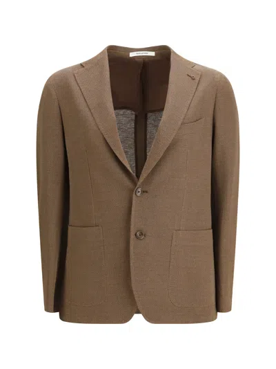 Tagliatore Linen And Cotton Blazer In Metallic