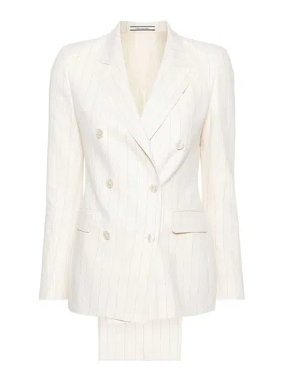 Tagliatore Linen And Cotton Blend Jacket In White