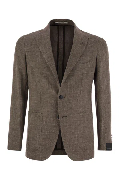 TAGLIATORE TAGLIATORE LINEN AND VIRGIN WOOL JACKET