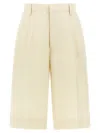 Tagliatore Linen Bermuda Shorts Bermuda And Short Beige In Beige
