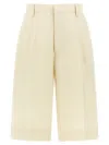 Tagliatore Linen Bermuda Shorts Bermuda And Short Beige In Beige
