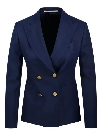Tagliatore Linen Blazer In Blue