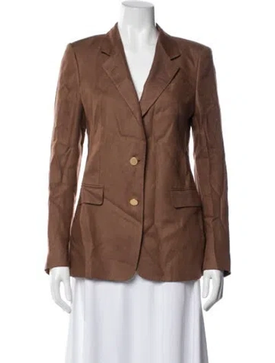Pre-owned Tagliatore Linen Blazer In Brown