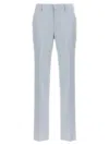 Tagliatore Light Blue Linen Blend Trousers In Light Blue