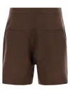 Tagliatore Women Linen Chino Bermuda Shorts In Brown