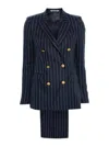 Tagliatore Pinstriped Double-breasted Suit In Blue