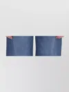 Tagliatore Linen Double-breasted Jacket Golden Buttons In Blue