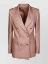 Tagliatore Linen Jacket Notched Lapels Front Pockets