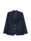 Tagliatore Linen Paintris Blazer With Single Button And Pockets In Multi