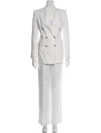 Pre-owned Tagliatore Linen Pantsuit In White