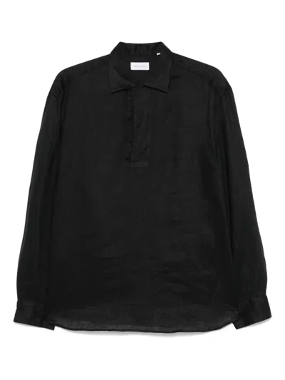 Tagliatore Linen Shirt In Black