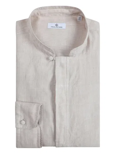 Tagliatore Linen Shirt In Neutral