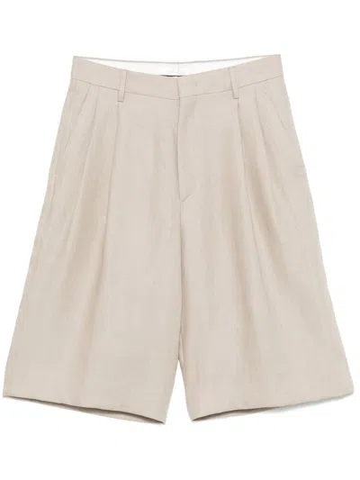 TAGLIATORE LINEN SHORTS IN TAUPE