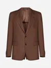 Tagliatore Linen Single-breasted Blazer In Clay
