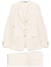 Tagliatore Tailored Suit With Blazer And Gold-tone Buttons In Brown