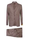 Tagliatore Linen Suit In Brown