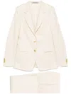 Tagliatore Tailored Suit With Blazer And Gold-tone Buttons In Neutrals