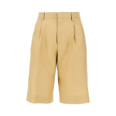 Tagliatore Linen Tailored Shorts In Sand
