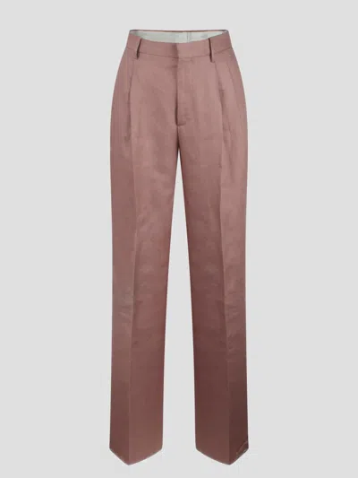 Tagliatore Linen Tailored Trousers In Pink