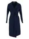 Tagliatore Linen Trench Coat In Blue