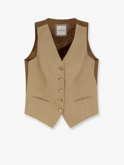 Tagliatore Linen Vest In Sand