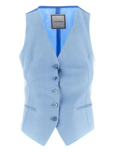 Tagliatore Weste Aus Leinen In Blue