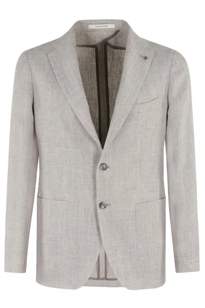 TAGLIATORE LINEN WOOL MAT EFFECTS SINGLE BREASTED JACKET