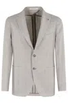 Tagliatore Linen Wool Mat Effects Single Breasted Jacket In Neutrals