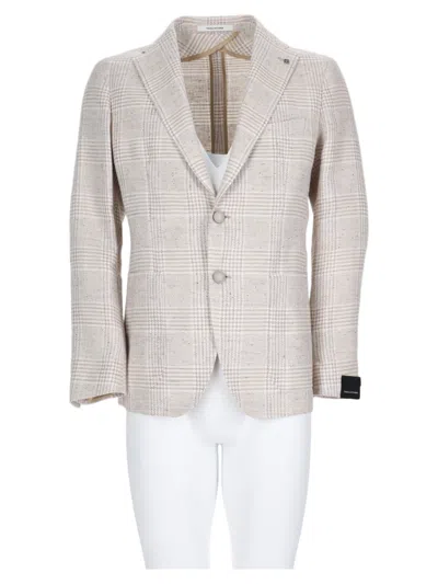 Tagliatore Linen-cotton Single-breasted Blazer In Multi