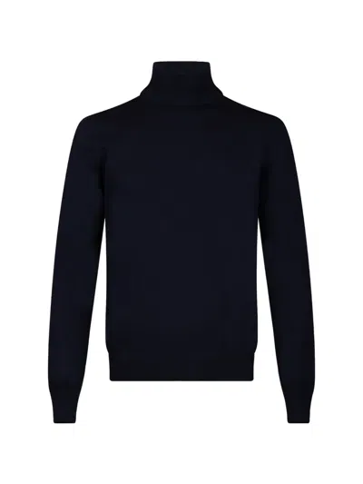 Tagliatore Lionel Roll-neck Knitted Sweater In Blue