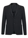 Tagliatore Log-detail Single-breasted Blazer In Black