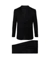 Tagliatore Logo-appliqué Virgin Wool Single-breasted Suit In Black