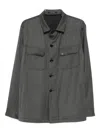 Tagliatore Logo-appliqué Shirt Jacket In Gray